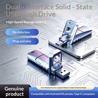 Flash Drive USB SSD Metal Baru Dual-Interface Tipe-C Kapasitas Tinggi 32GB Kecepatan Tinggi 1TB/2TB untuk Ponsel & Komputer