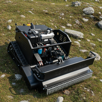 Tondeuse à gazon télécommandée diesel sur chenilles robuste, largeur de coupe 1000 mm, inclinaison 45 degrés