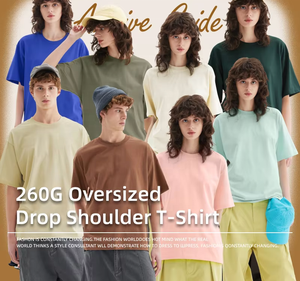 เสื้อยืดคอกลมผ้าฝ้าย 100% หนัก 260 กรัม พิมพ์โลโก้ได้ตามต้องการ เสื้อยืดเปล่าลำลองสำหรับผู้ชาย ขายส่ง เสื้อยืดเรียบหนา - Product Image 3