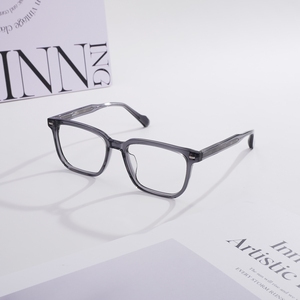 Montura de Gafas Cuadradas Clásicas de Acetato, Unisex, Anti Luz Azul, Gafas Ópticas Graduadas, Negro, Gris, Blanco Lechoso, Gafas de Moda - Product Image 3