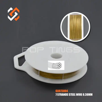 Baja tahan karat lembut 7 helai ekor harimau 0.6mm biru muda kerajinan manik-manik kawat rangkaian GX076009 untuk pembuatan DIY