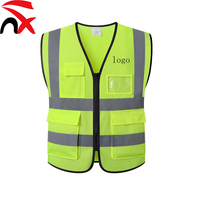Gilets de sécurité réfléchissants personnalisés avec logo, poches et fermeture éclair, haute visibilité, en maille, pour hommes et femmes