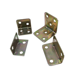 Furniture Hinge Color Plated Iron Angle <b>Bracket</b> Three Hole Notched Surface Mount Antirust Hardware Accessory - Product Image 2