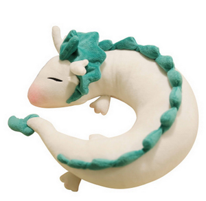 Livraison directe, dessin animé Dragon <span class=keywords><strong>Miyazaki</strong></span> <span class=keywords><strong>Hayao</strong></span> Spirited Away Haku, poupée mignonne en forme de U, jouets en peluche, oreiller poupées cadeau - Product Image 1