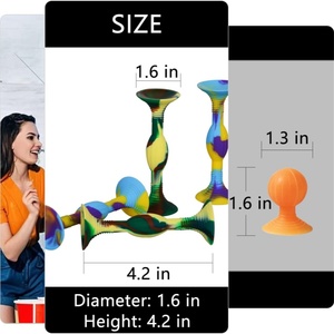 Cible de fléchettes créative en silicone souple à ventouses double face, couleurs assorties, pour enfants - Product Image 5