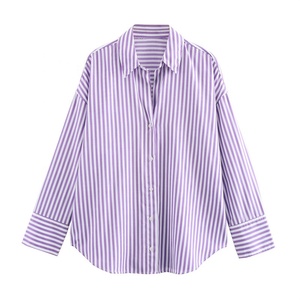 Nuovo abbigliamento femminile stile europeo e americano stampato in <span class=keywords><strong>seta</strong></span> Texture di raso <span class=keywords><strong>camicia</strong></span> appesa per le donne - Product Image 2