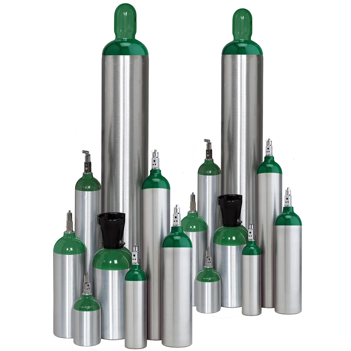 Bombola di ossigeno in alluminio con valvola CGA870 CGA540 punto ISO Standard 2216psi 3000psi 2.75L medicale D misura alta alluminio MD
