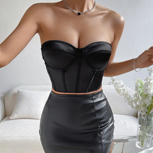 <span class=keywords><strong>Top</strong></span> Bustier in Pelle Personalizzato con Spalline per Donna, Push-up, Stile <span class=keywords><strong>Corsetto</strong></span> per Club, Feste e Sport - Product Image 6