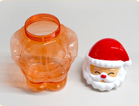 Bocal en plastique PET de 2250 ml pour bonbons et gelée de Noël, motif Père Noël, contenant de Noël