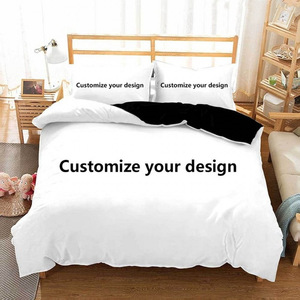 Ensemble de couette moderne <span class=keywords><strong>personnalisé</strong></span> imprimé en 3D, housse de couette et taie d'oreiller 100% microfibre polyester, lit double, queen, toute image - Product Image 3