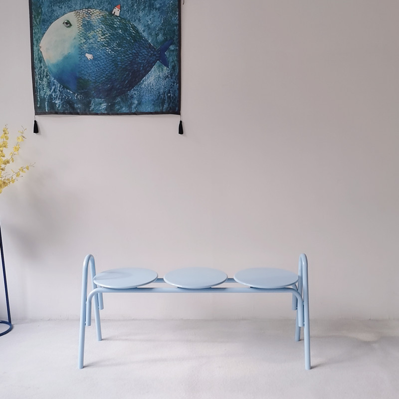 Sky blue bench 115*42*45