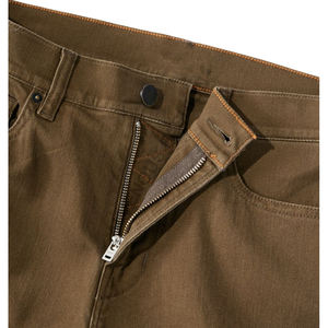 Pantalon décontracté en tissu sergé 100% coton pour homme, poches zippées, coupe droite, uni, ample - Product Image 2