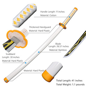 <span class=keywords><strong>Katana</strong></span> d'anime 104 cm/41 pouces Tanjiro <span class=keywords><strong>Zenitsu</strong></span> Kyoujurou, épées de samouraï, texture originale, <span class=keywords><strong>katana</strong></span> d'anime, cosplay, épée en bois de bambou, jouet - Product Image 3