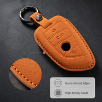 Housse de clé de voiture en cuir de luxe pour Série 5 320i 530 X1 X3 X5 X7, étui pour clé à lame avec boucle métallique de protection