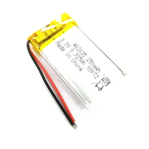 충전식 리튬 폴리머 미니 셀 LP402035 502035 602035 3.7v 300mah 240mah 250mah 350mah 400mah 500mah 3 핀 lipo 배터리