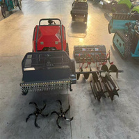 Tondeuse à gazon industrielle sans fil 48V télécommandée sur chenilles, à moteur diesel, avec poignée télescopique et accessoires interchangeables