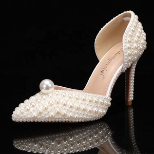 Sandales à Talons Aiguilles de 8 cm Ornées de Perles Bout <span class=keywords><strong>Fermé</strong></span> pour Mariage, Soirée, Robe, avec Bride Cheville pour Femme - Product Image 2