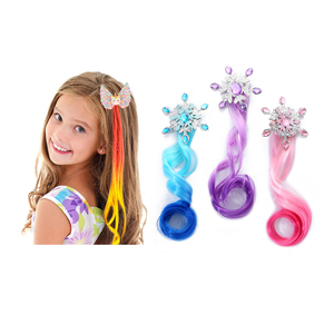 Shinein natale colore 20 pollici fatto a mano torsione sintetica bambine treccia coda di cavallo estensioni dei <span class=keywords><strong>capelli</strong></span> per bambini Party Festival - Product Image 5