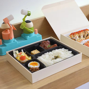 Lonchera Japonesa Personalizada, Contenedor de Alimentos Ecológico, Bandeja de Plástico de 4 Compartimentos con Cajas Bento - Product Image 2