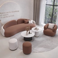 Ensemble de canapés de réception modulaires modernes YXSF-002 en cuir synthétique fabriqué en Chine pour salon et chambre à coucher