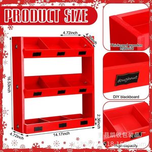 Estante de almacenamiento de dulces y aperitivos navideños, estante de madera de 3 niveles, mesa de exhibición de postres multiusos, almacenamiento de sobremesa para fiesta de Navidad - Product Image 4
