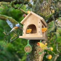 Maison pour animaux de compagnie en bois et mangeoire pour oiseaux, maison pour oiseaux suspendue