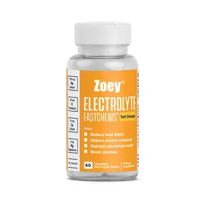 Elektrolyt-Ersatz tabletten für Rehydrat ions übungen Wandern und Sport wiederherstellung Flasche mit 60 FastChews-Tabletten 4 Geschmacks richtungen