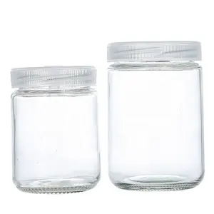 Empty clear 250ml 350ml 500ml plant Laboratory equipment tissue culture glass bottle container jar with plastic cap