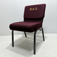 Vente d'usine de chaise rembourrée bon marché empilable avec poche arrière pour chaire conception de chaise de siège d'église de prière musulmane