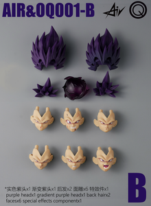 Stock Air&OQ Studio Drag0n Shf Super Saiyan SSJ Majin Vegeta Accesorios de Cabeza de PVC para Figura de Acción, Kit de Cabezas Personalizadas de 15cm - Product Image 4