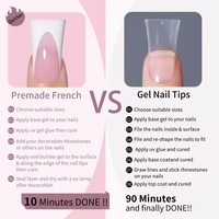 AILLSA OEM Faux Ongles Blancs Effet French Manucure Effilée, Couverture Complète en Acrylique Faits Main, 120 Pièces/Boîte avec Colle