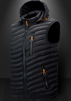 Manteau de gilet sans manches à fermeture éclair personnalisé de haute qualité grande taille veste bouffante hommes hiver chaud gilet à capuche pour hommes