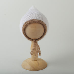 Ensemble <span class=keywords><strong>bonnet</strong></span> elfe en mohair tricoté pour nouveau-né, <span class=keywords><strong>bonnet</strong></span> pixie au crochet, barboteuse, chapeau de cheval pour séance photo, accessoires de photographie - Product Image 1