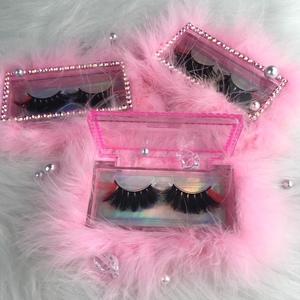 Boîte d'emballage pour cils cosmétiques en gros, faite à la main, super volumineuse, courbure D, 25 mm, cils en bande, cheveux humains, fournisseurs de cils 3D - Product Image 6