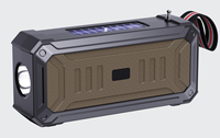 Enceinte solaire d'extérieur avec basses puissantes, lampe torche, radio FM, lecteur MP3 USB/TF, haut-parleur portable sans fil