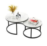 Table basse en marbre moderne nordique, plateau en métal durable, facile à nettoyer, table basse gigogne, mobilier de salon, base en métal