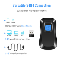 MINJCODE MJ2850 2D portable sans fil Mini Pocket BT barcodes scanner 2-en-1