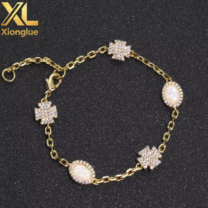 Hip Hop <b>Opal</b> <b>Bracelet</b> Jewelry Accessories Zircon Cross <b>Bracelet</b> Men's Jewelry - Product Image 1