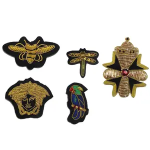 India alambre bordado insignia parches para uniformes