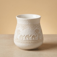 Tasse à café en céramique au design moderne du Moyen-Orient, sans anse, avec glaçure réactive dégradée, logo personnalisé, souvenir Finjan avec boîte