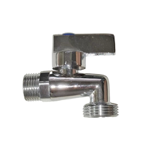 Robinet de lavabo moderne 1/2 pouce DN15 chromé en zinc à ouverture rapide pour eau froide, idéal pour salle de bain et buanderie