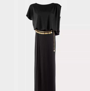 Conjunto de Vestido Largo de 2 Piezas, Elegante, Mezcla de Algodón, Informal para Mujer, Uso Diario de Verano, Colección Primavera Verano, Compatible con ODR - Product Image 2