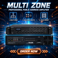 Amplificateur de mixage Thinuna VTA II Series 6 zones avec contrôle du volume 240W 360W 480W, amplificateur de puissance de mixage avec BT, USB et tuner