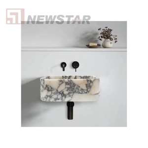 Newstar luxe Calacatta Viola marbre évier salle de bain évier pierre rectangulaire marbre évier - Product Image 6