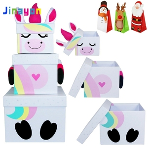 Jinayon Personnalisé Noël Noël <span class=keywords><strong>Licorne</strong></span> Carton Cadeau Boîte À Bonbons avec Couvercle - Product Image 2