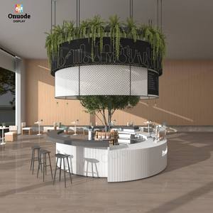 Mostrador Redondo Personalizable para Cafetería o Restaurante con Iluminación LED, Ecológico y Resistente para Cafeterías y Vitrinas - Product Image 1
