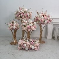 Fleurs artificielles roses en boule personnalisées ODM OEM pour la décoration de mariage, cérémonie, événement de Noël, fête, fournitures de décoration