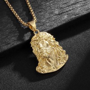 Collar de cadena con colgante de <span class=keywords><strong>diosa</strong></span> chapado en oro PVD de 18 quilates de acero inoxidable 316, moderno y de moda para hombre, ideal para regalo. - Product Image 2