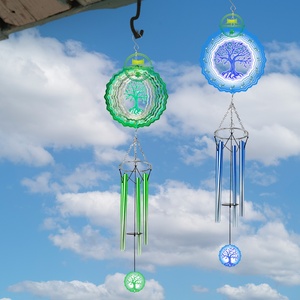Decorazioni natalizie, filatore di vento con campanelli eolici, unici ornamenti da giardino in metallo per esterni filatore di vento 3D Tree Of Life - Product Image 6