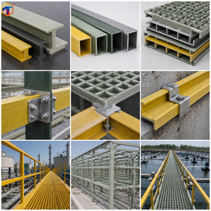 Profil en fibre de verre pultrudé FRP pour les installations de traitement des eaux, les dessalinisations, les plateformes structurelles, les rampes et les grilles. - Product Image 1